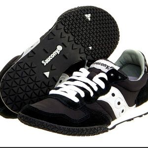 Saucony Bullet Black Suede White Accent Sneakers